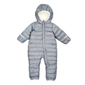 Eddie Bauer Infant Down Insulated Puffer Snowsuit Sherpa Lined 18M Gray Hooded